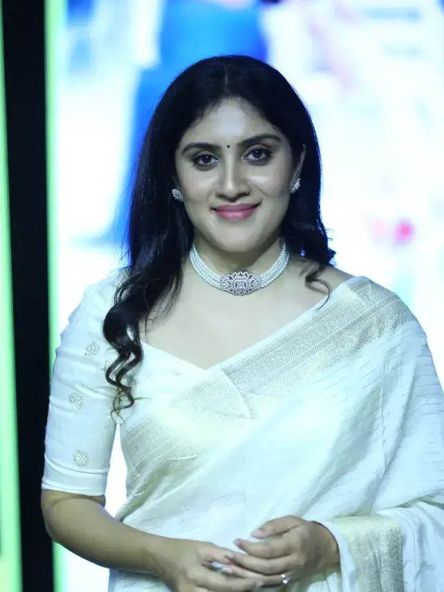 Dhanya Balakrishna Stills In White Saree Blouse